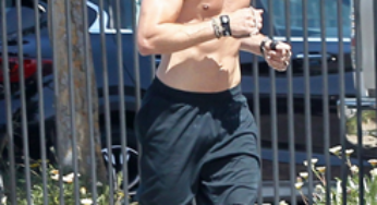 Gabriel Aubry Shows Off His Hot Body on a Run!