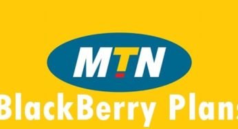 MTN BlackBerry Plans: New Price and Activation Code (USSD)
