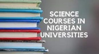 Full List of Science Courses in all Nigerian Universities