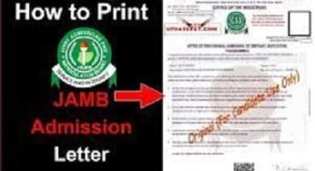 JAMB Admission Letter – How to Check & Print Admission Letter