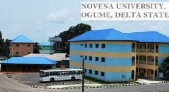 Novena University Courses and Requirement | List of Courses Offered