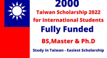Taiwan Spring Scholarship | How To Apply For Taiwan Scholarship